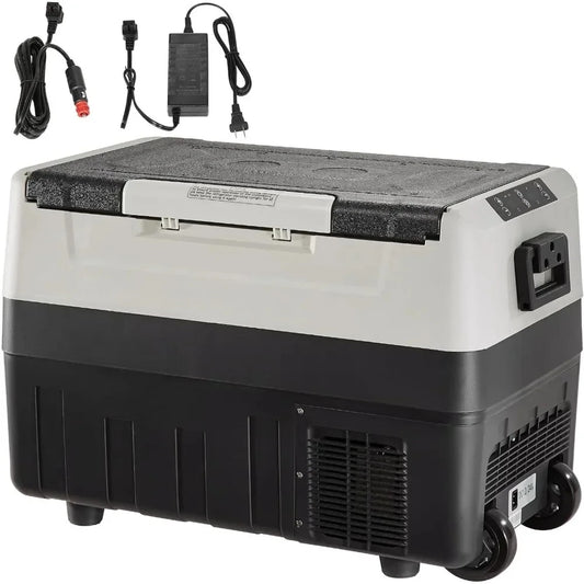 L # 12 Volt Car Refrigerator Fridge, 58 QT/55 L Dual Zone Portable Freezer, 12/24V DC And 100-240V AC Compressor Cooler, For Out