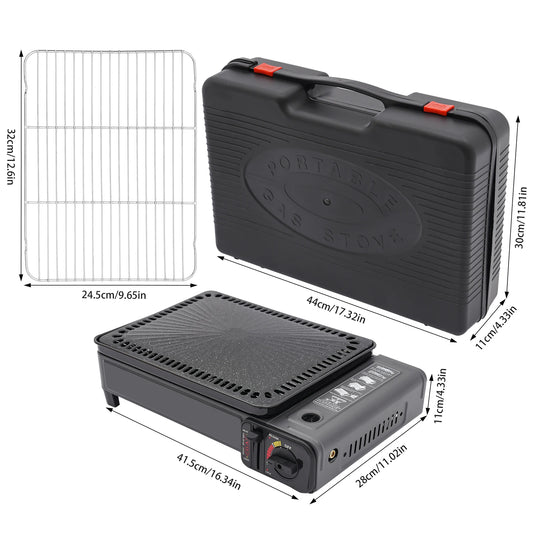 YIYIBYUS Portable BBQ Stove Butane Grill Stove Camping Cooking Grill Gas Stove Picnic Barbecue Tools